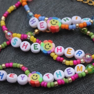CUSTOM Pronouns Beaded Bracelet
