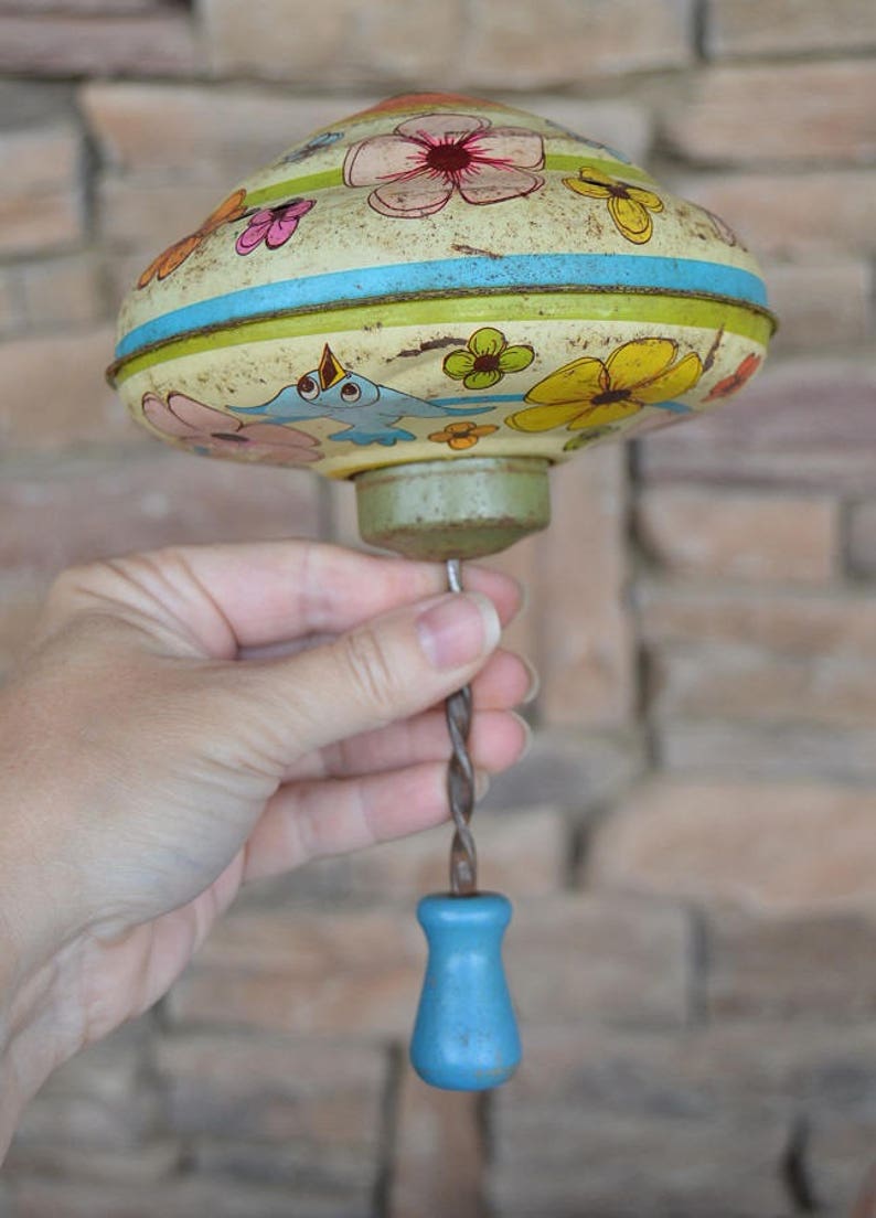 Vintage Child/'s Spinning Top Toy
