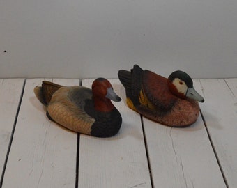 Vintage Porcelain Duck Figurine Pair