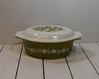 Pyrex Spring Blossom Oval Casserole #043 with Lid