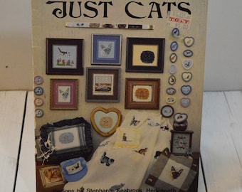 Just Cats by Stephanie Seabrook Hedgepath, Booklet #123, Cross Stitch Pattern, Vintage Pattern Book