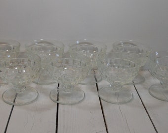 Whitehall Clear Parfait Cubist Glasses, Set of 8