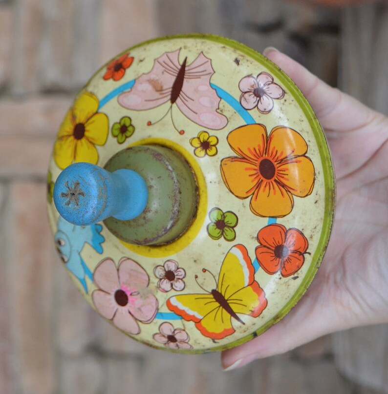Vintage Child/'s Spinning Top Toy