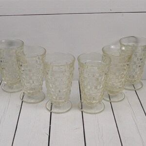 Vintage Whitehall Cubist Clear Water Tea Glasses, Set of 8 Glasses
