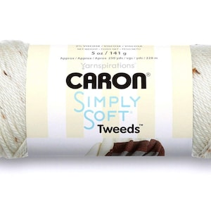 Caron Simply Soft Tweeds. Off White