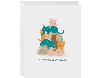 Meowtain of Thanks Card | Greeting Card | Cats | Thank You