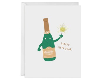 Champagne New Year Card | Greeting Card