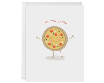 Love You to Pizzas Card | Greeting Card | Love | Valentine | Friendship