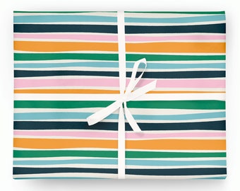Wobbly Stripe Gift Wrap | Birthday