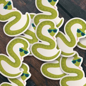 Snake in Shades Sticker Die Cut Sticker image 2