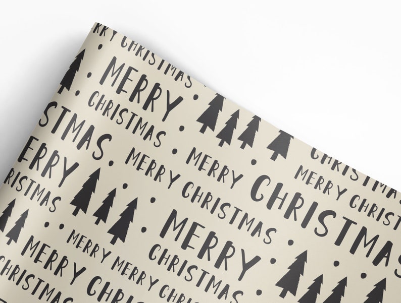Merry Christmas Trees Holiday Gift Wrap