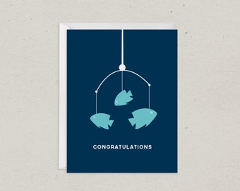 Fish Mobile Baby Shower Card | Greeting Card