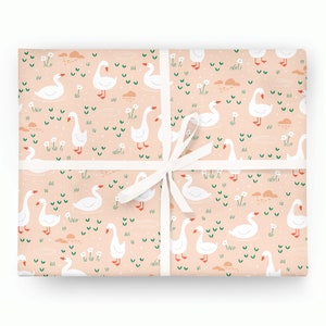 Gaggle of Geese Gift Wrap New Baby Baby Shower Goose image 1