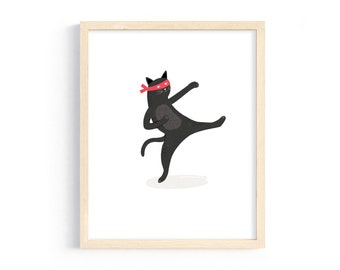 Ninja Cat | 8x10 | Art Print