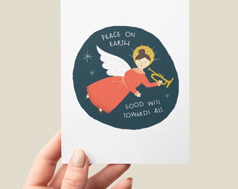 Peace Angel Card | Peace on Earth | Christmas Card | Greeting Card