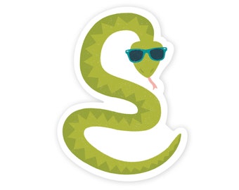 Snake in Shades Sticker | Die Cut Sticker