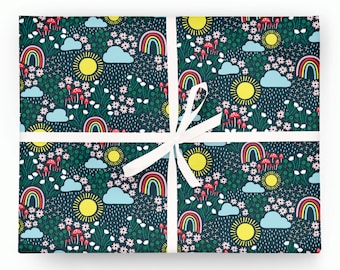 Spring Showers Gift Wrap | Rainbow | Sunshine | Birthday | Everyday