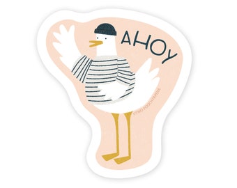 Ahoy Seagull Sticker | Die Cut Sticker | Vinyl Sticker