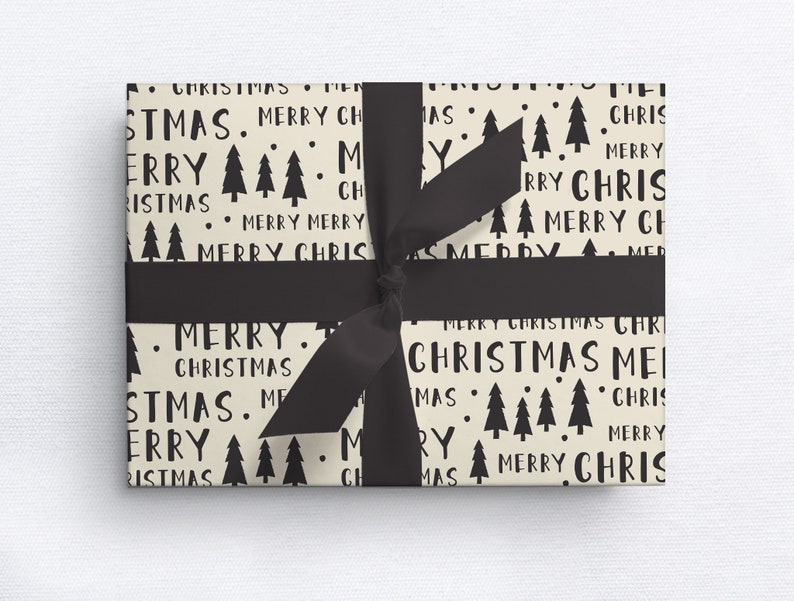 Merry Christmas Trees Holiday Gift Wrap