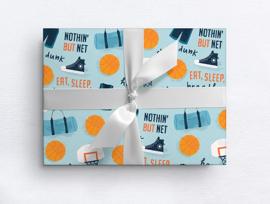 Basketball Gift Wrap Birthday Everyday Etsy