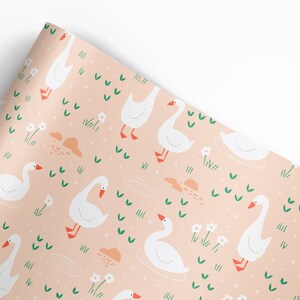 Gaggle of Geese Gift Wrap New Baby Baby Shower Goose image 2