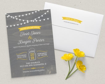 Barn Lights Wedding Invitation