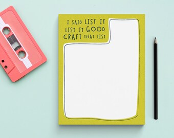 CLEARANCE 80's Pop Music Pun Notepad | 80's Pop | List it Good | 50 Sheets