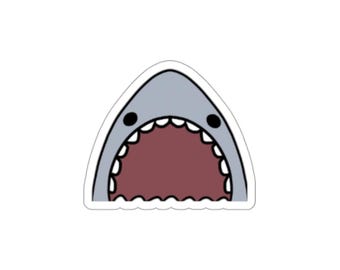 Pegatinas de mandíbulas de tiburón adorables / Hoja de pegatinas de tiburón troqueladas