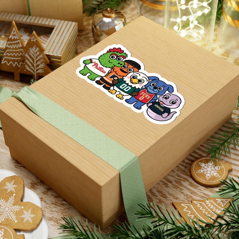Philadelphia Sports Kiss-Cut Stickers - Phanatic, Gritty, Phang, Swoop & Franklin - Team Pride, Mascot Decals image 4