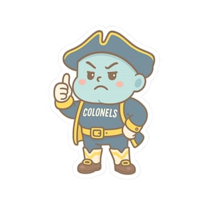 Kawaii Wilkes University Colonel Mascot Kiss-Cut Stickers