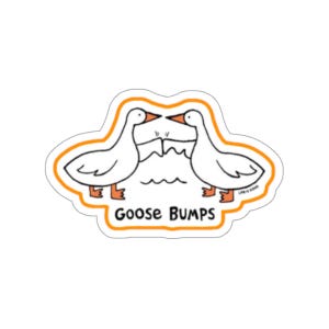 Punny Goosebumps Stickers, Funny Play On Words, Quirky Cartoon Decals, Lighthearted Wordplay Sticker Pack, Adorable Animal Vinyl Decal Set