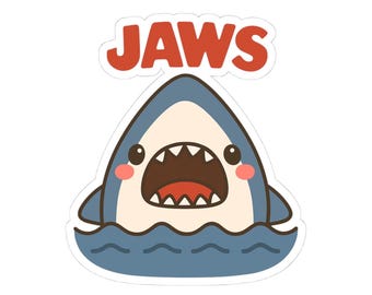 Kawaii Shark Stickers: Glossy Ocean Movie Decals