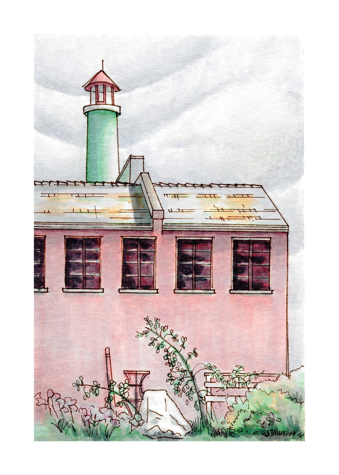 Pink House 5x7 Art Print - Etsy
