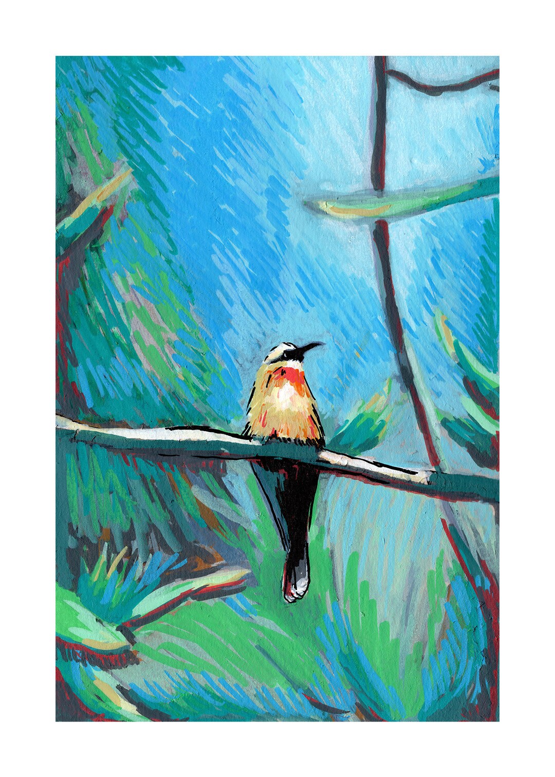 Red Bird Art 5x7