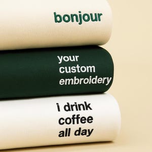Custom Embroidered Sweatshirt, Personalized Cotton Pullover, Unisex Embroidery Sweater, Custom Logo Text Hoodie, Your Design Clothing