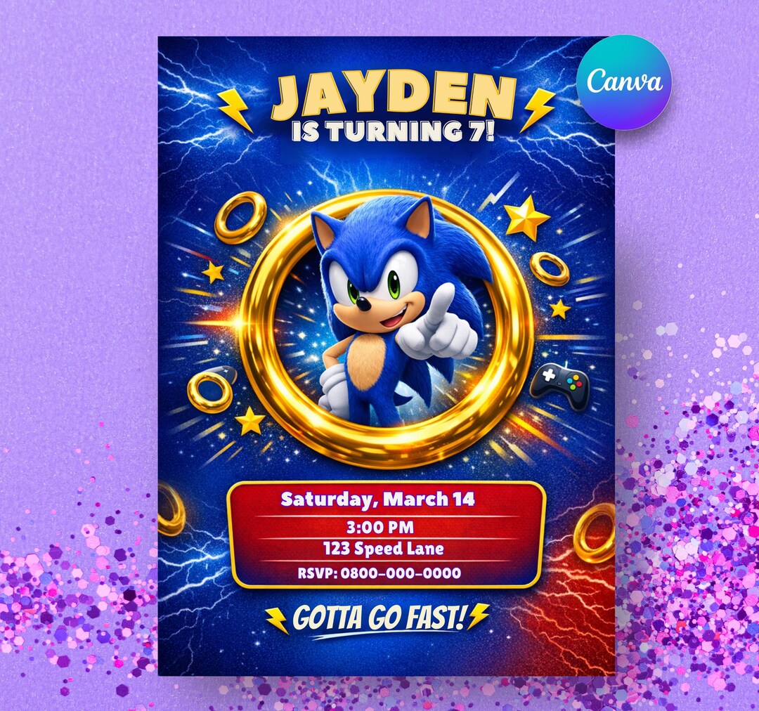 Birthday Invitation Card Template, Printable Birthday Party Invite ...