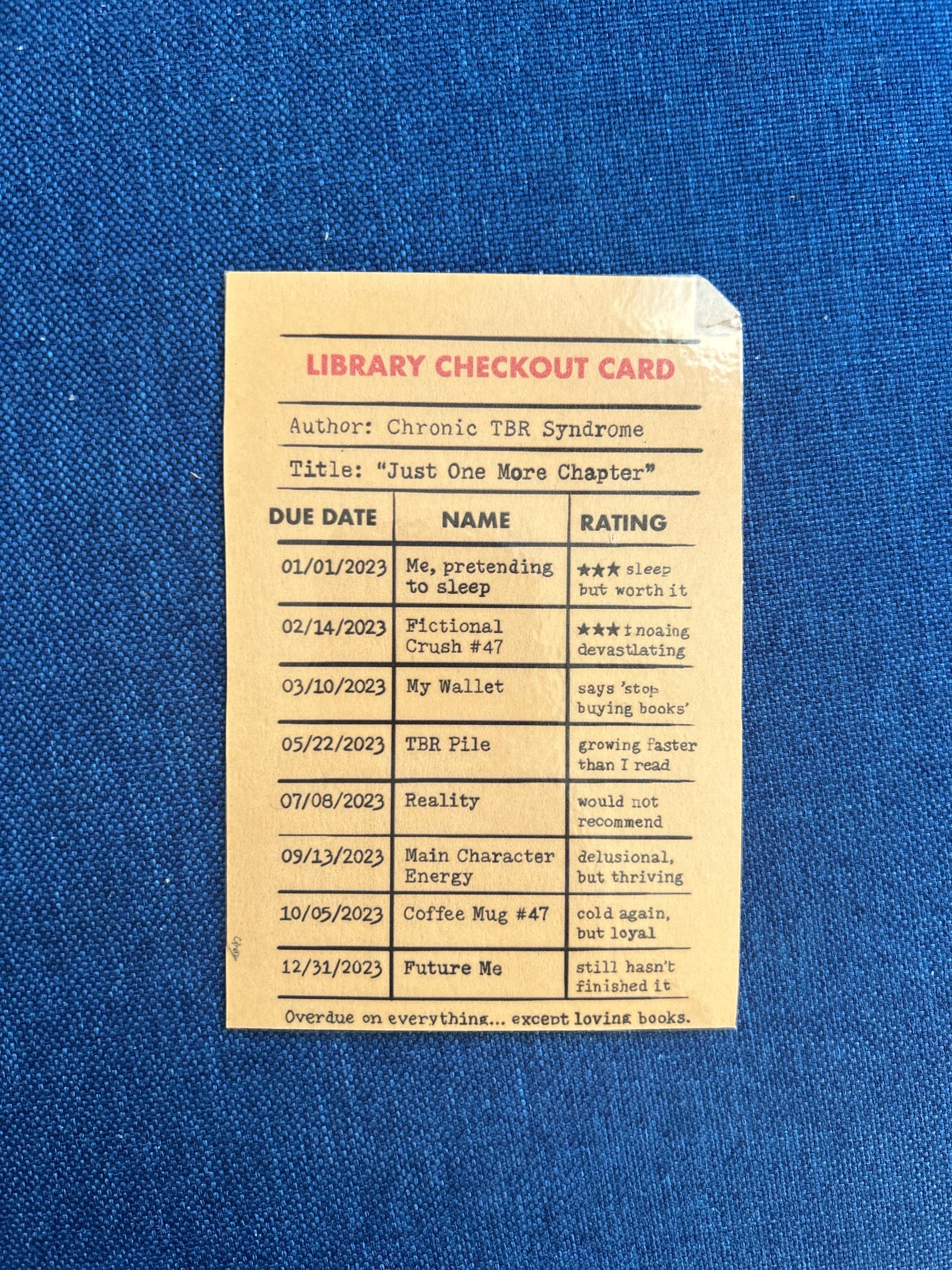 Library Checkout Card - Etsy