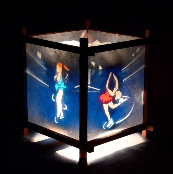 Girl's bedside lamp with figure skating motif spinning Etsy