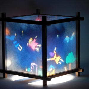 Flying Girls Harmony Lantern,  night light, turning lamp, nursery bedside lamp, spinning nite light, motion lamp