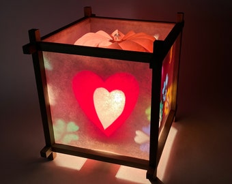Hearts & Flowers II Harmony Lantern,  good gift for Valentine's Day, Wedding, Mother's Day, Anniversary, spinning lantern