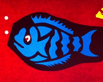 Linterna Harmony con inserto de pez azul únicamente