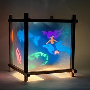 Mermaid Harmony Lantern,  night light, turning lamp, nursery bedside lamp, spinning nite light, motion lamp