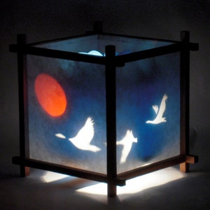 Geese Harmony Lantern, free shipping, Electric Lanterns, unique gift, night light, soothing light image 1