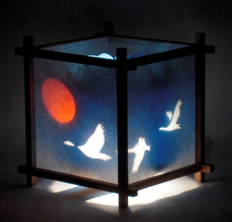 Geese Harmony Lantern, free shipping, Electric Lanterns, unique gift, night light, soothing light image 1