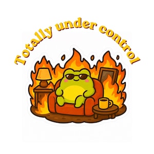 Funny Frog T-Shirt, Totally Under Control, This Is Fine Meme Shirt, Cute Frog Tee, Funny Gift for Her, Cute Frog Shirt, Sarcastic Shirt