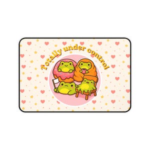 Funny Frog Desk Mat, Cute Kawaii Frog Mousepad, This Is Fine Frog Desk Pad, Large Gaming Mouse Pad, Funny Desk Accessory, Frog Lover Gift