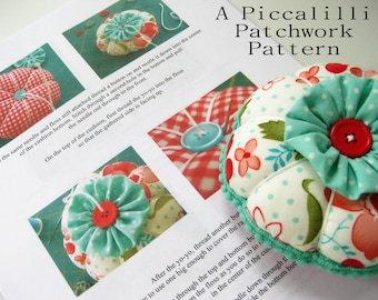 Pincushion Pattern Tutorial - PDF INSTANT DOWNLOAD - YoYo Flower Design