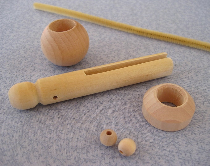 Make Your Own Lily Clothespin Doll Parts 6 Piece Set Etsy