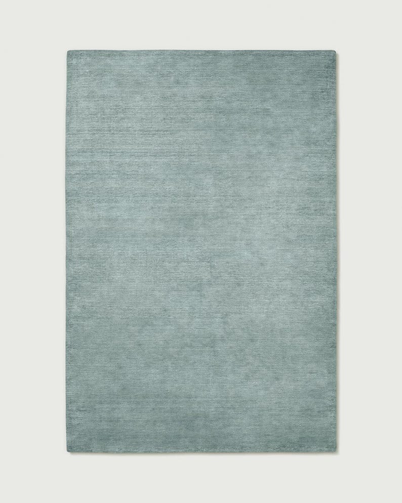 Modern Handloom Rug - Dusty Blue image 2