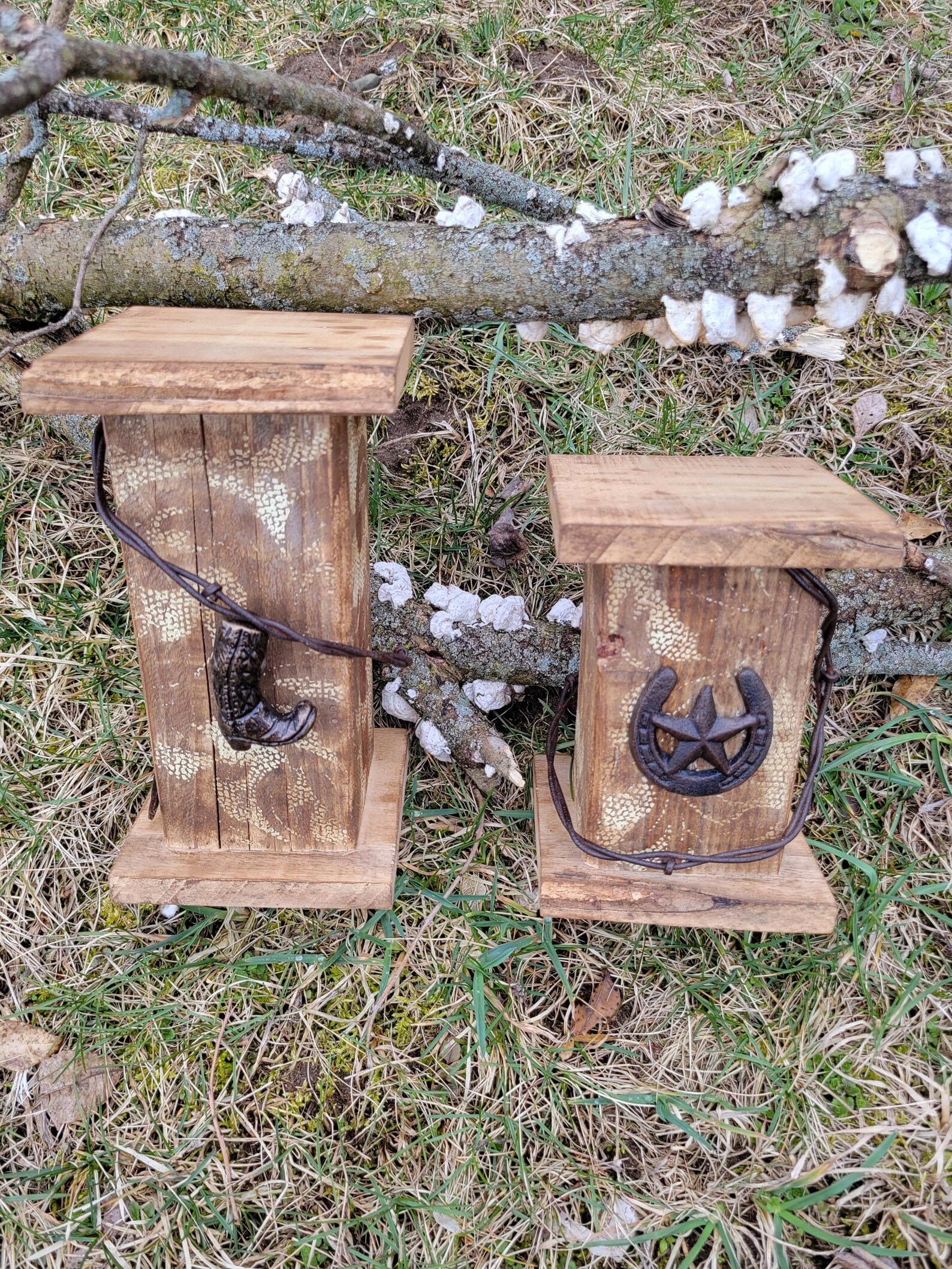Western Candle Holders, Rustic Risers, Candle Holders, Barbed Wire